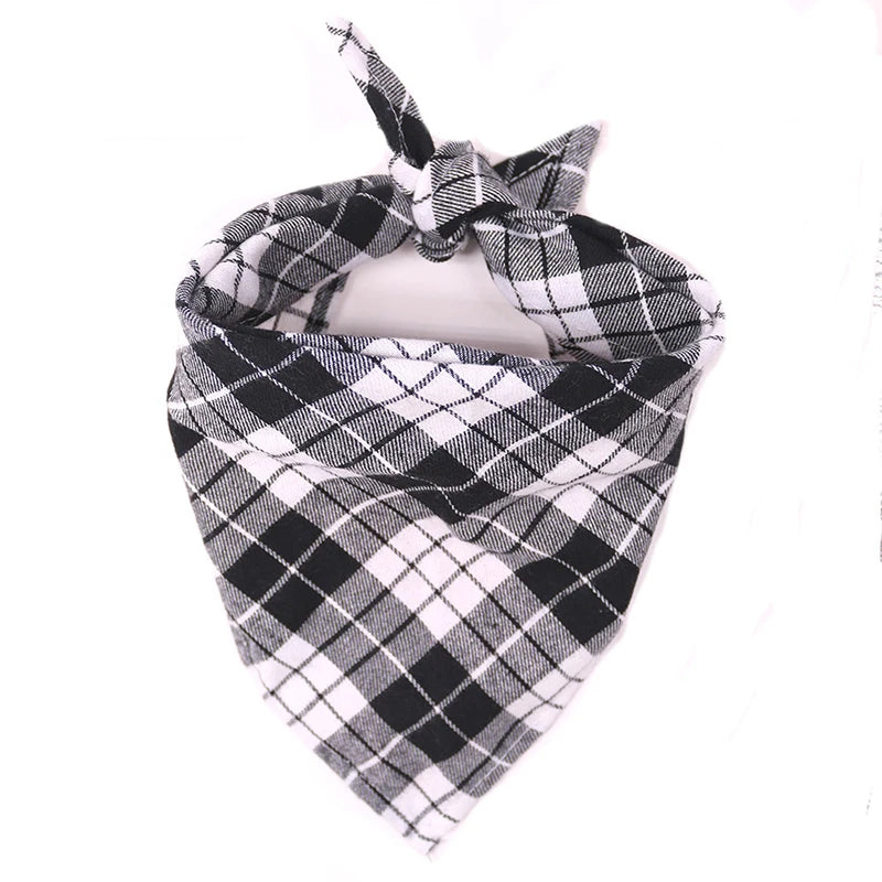 Foulard Bandana à Carreaux pour Chiens – Accessoire en Coton Lavable