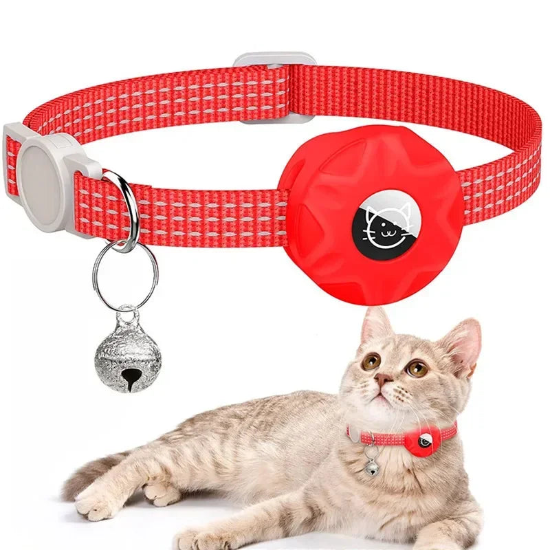 Collier Réfléchissant avec Support AirTag pour Chat