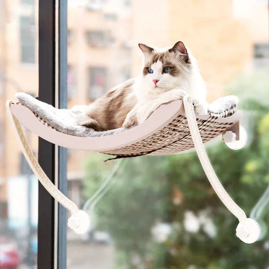Hamac de Fenêtre pour Chat – Coussin Polaire ou Grattoir inclu