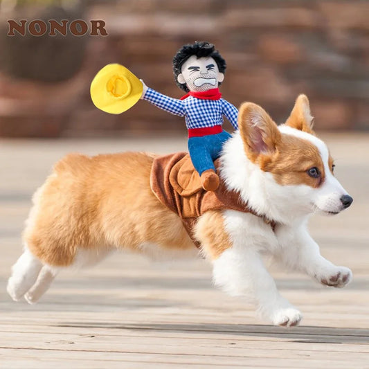 Déguisement Cowboy avec Selle pour Chiens – Velcro Ajustable