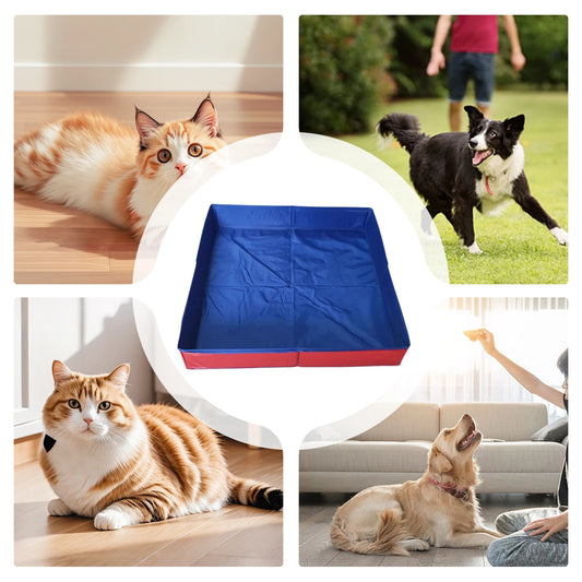 Piscine Carrée Pliable Antidérapante pour Chiens et Chats