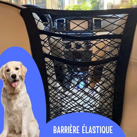 Filet de Séparation Voiture pour Chiens – Élastique 3 Couches avec Poche