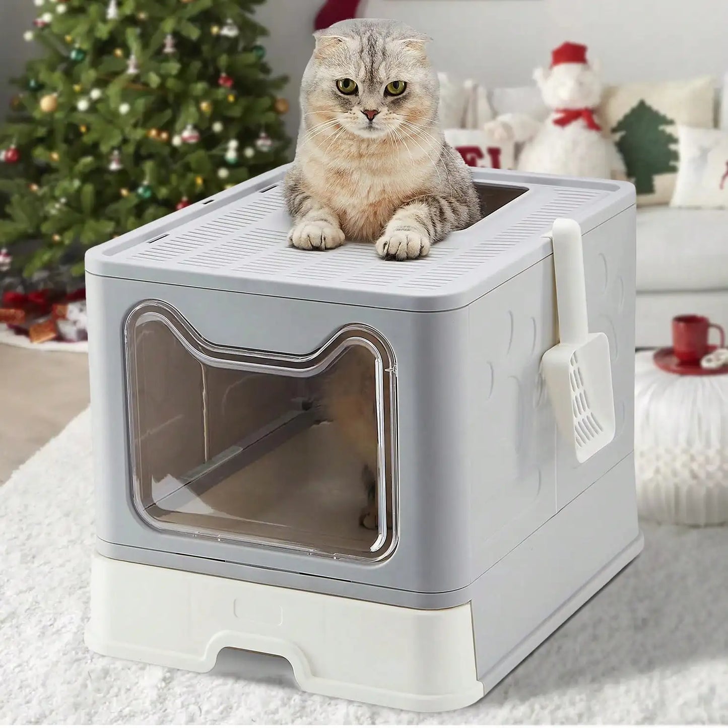 Maison de Toilette pour Chat à Double Accès