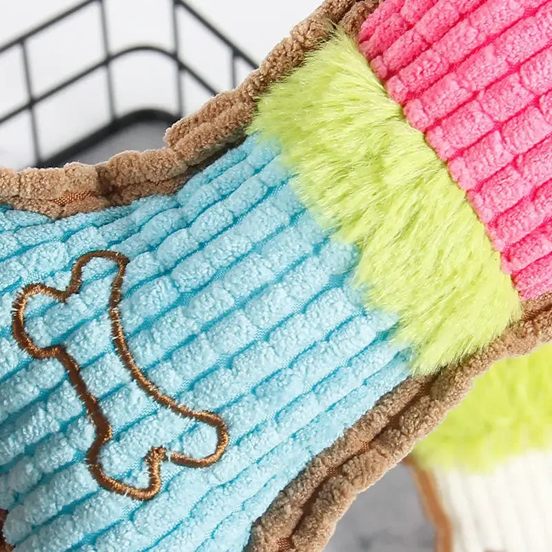 Jouet Os en Peluche Sonore pour Chiens – Résistant & Ludique