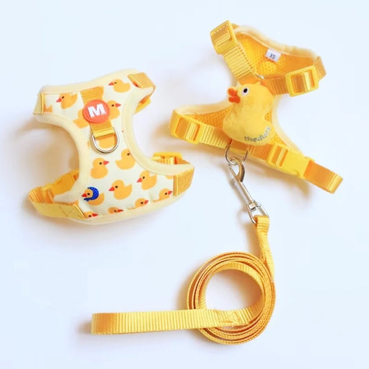 Harnais et Laisse Antifuite Motif Canard ou Éléphant pour Chats et Petits Chiens