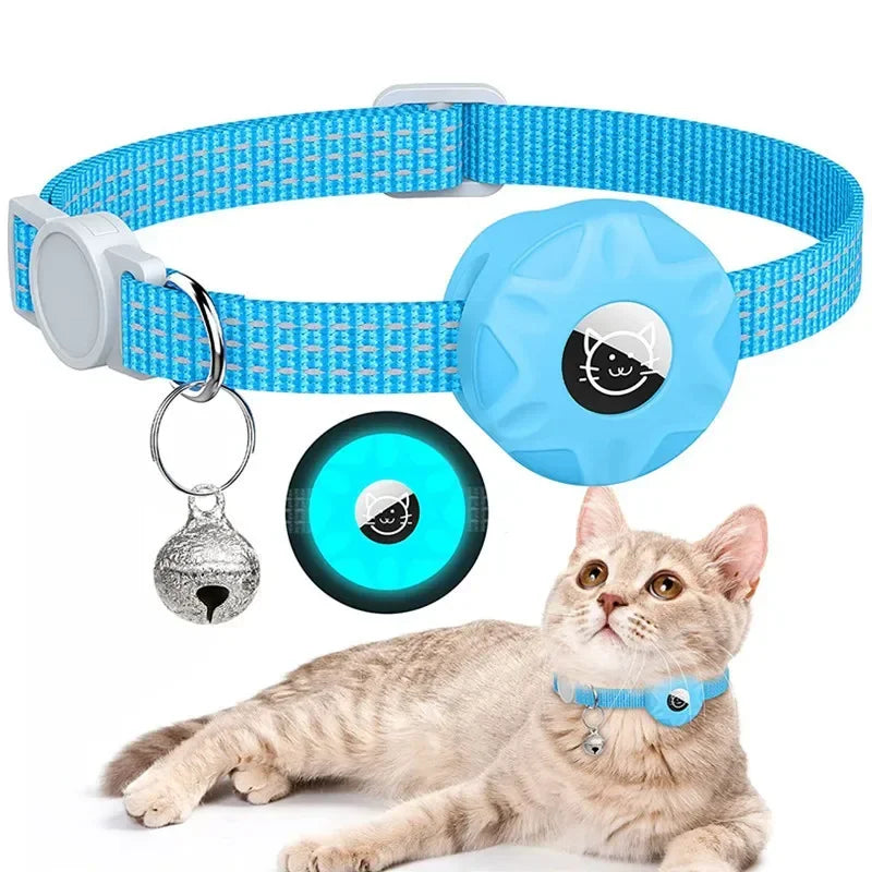 Collier Réfléchissant avec Support AirTag pour Chat
