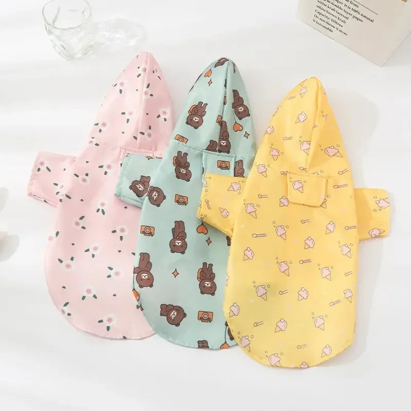 Manteau Imperméable d’Été pour Petits Chiens avec Manches Courtes
