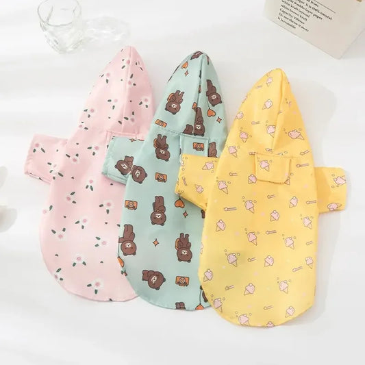 Manteau Imperméable d’Été pour Petits Chiens avec Manches Courtes
