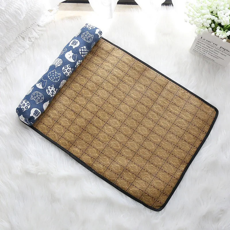 Tapis Rafraîchissant en Rotin pour Animaux