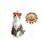 Sombrero Mexicain pour Chat – Chapeau de Paille Coloré à Pompons