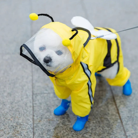 Manteau Imperméable Cartoon pour Chien avec Capuche