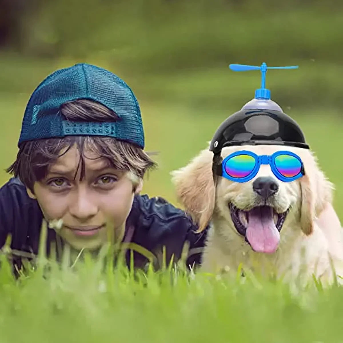 Casque & Lunettes avec Hélice pour Chien