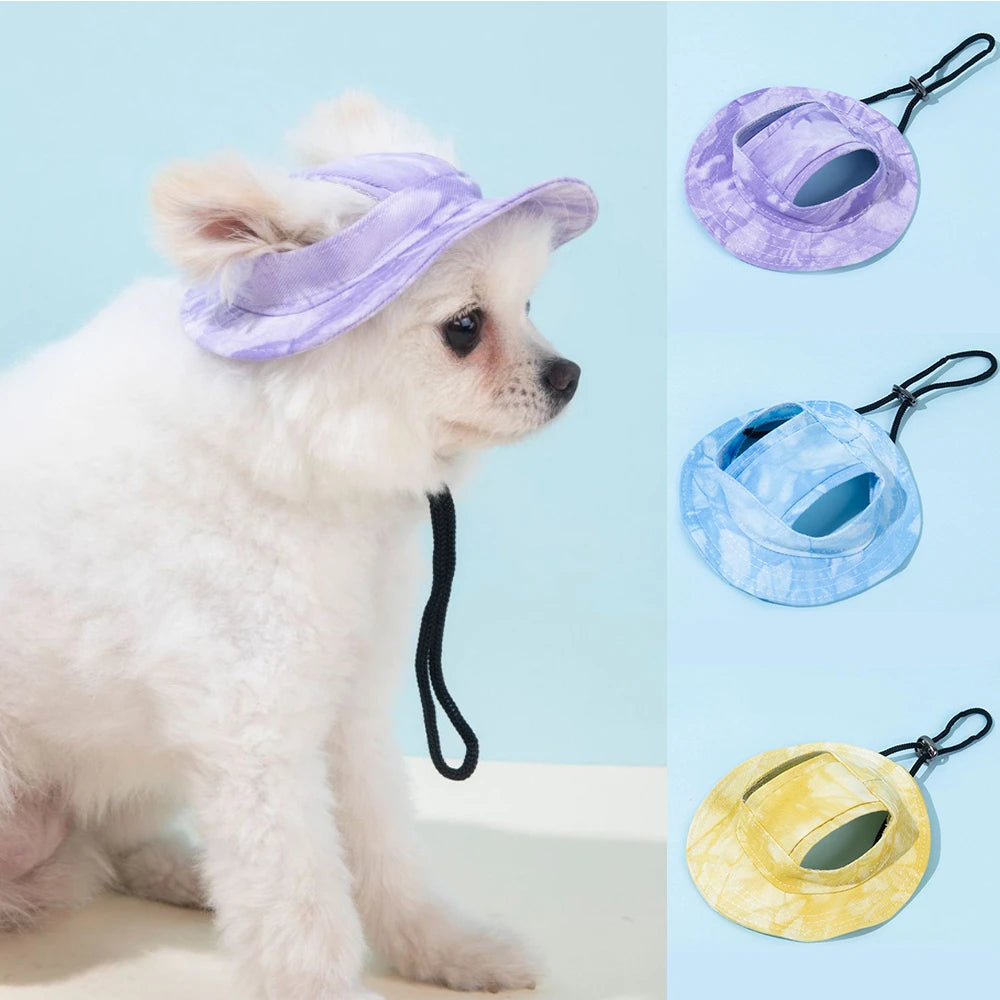 Casquette d’Été Unie pour Chats et Petits Chiens avec Trous pour les Oreilles