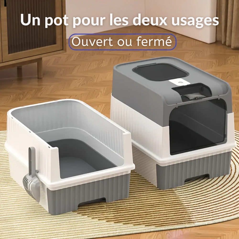 Grande Maison de Toilette pour Chat – Bac à Litière avec Tiroir et Pelle