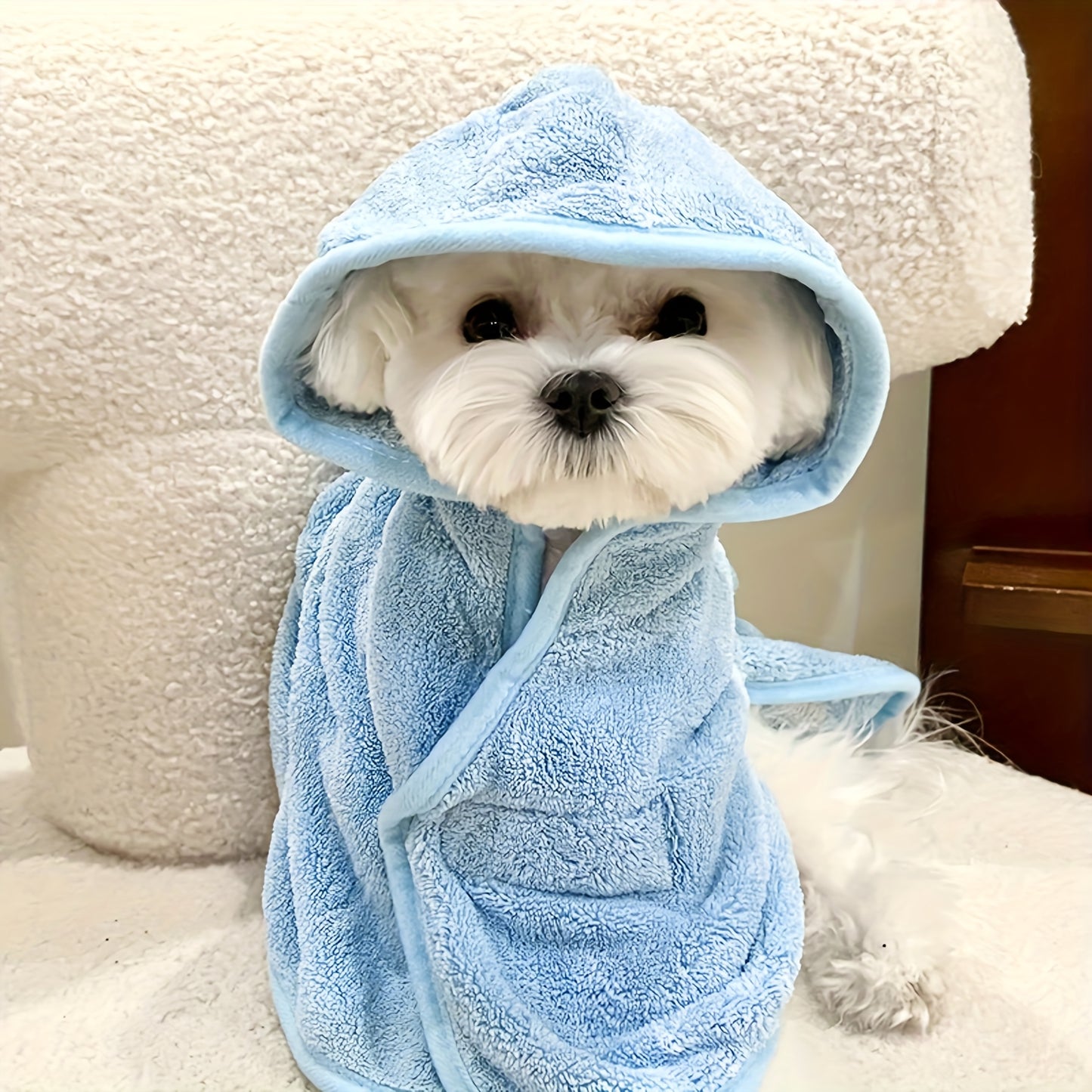 Peignoir Éponge Douce pour Chiens et Chats