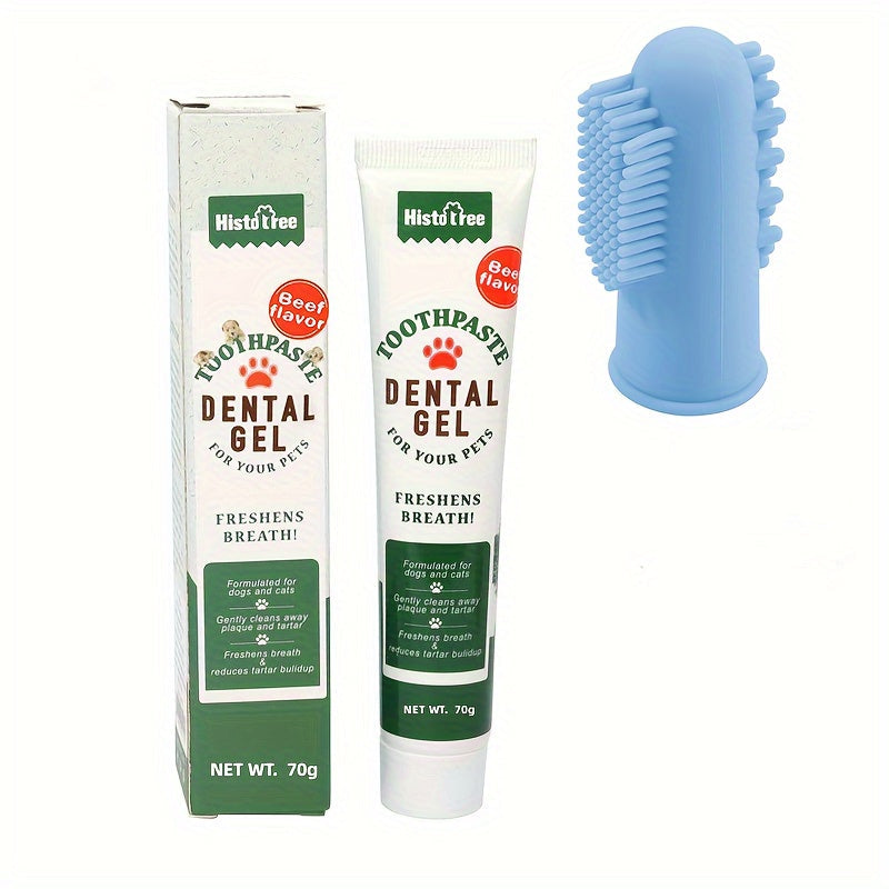 Brosse à Dents Doigt + Dentifrice Goût Bœuf