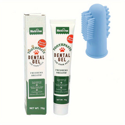 Brosse à Dents Doigt + Dentifrice Goût Bœuf, illustration produit