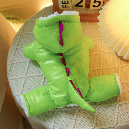 Manteau Dinosaure Fluorescent pour Chiens et Chats – Look Hiver Original