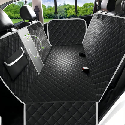 Housse de Siège Voiture pour Chien avec Fenêtre Maille et Poche