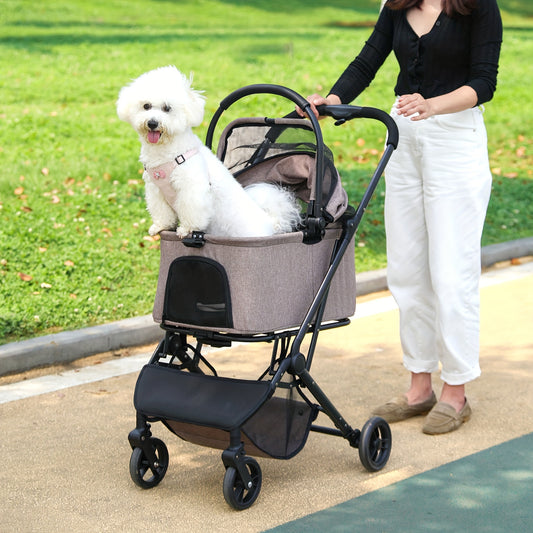 Poussette 2-en-1 pour Chats et Petits Chiens