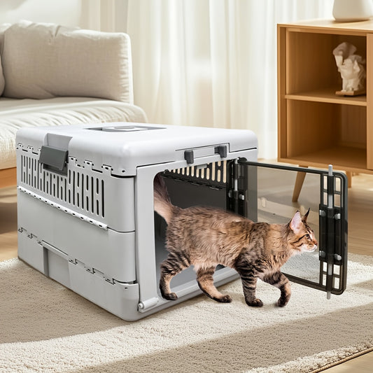 Cage de Transport Pliable pour Chat – Design Rigide & Aéré
