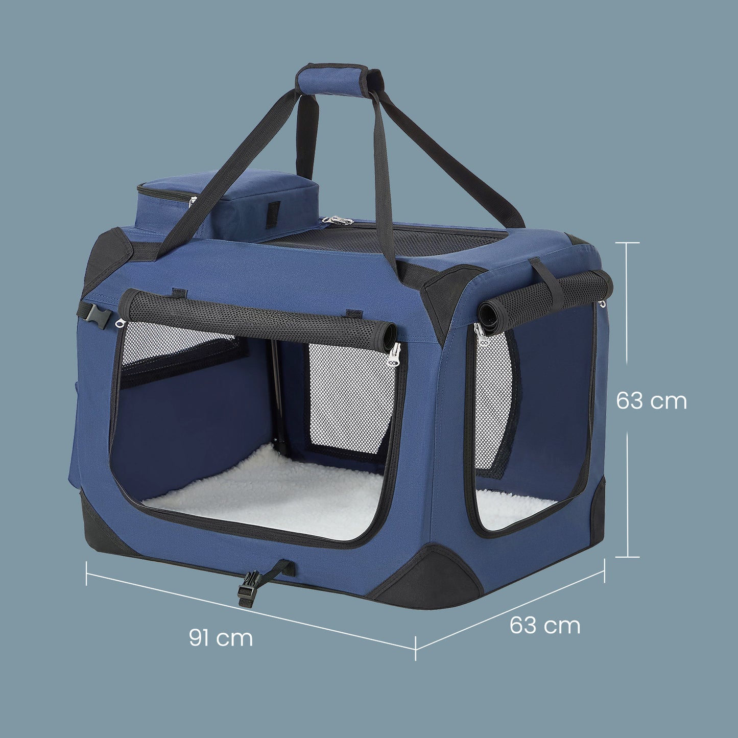 Cage de Transport Pliable en Tissu Oxford pour Chien