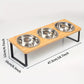 Support Élevé Double ou Triple pour Gamelles – Bois Bambou & Inox