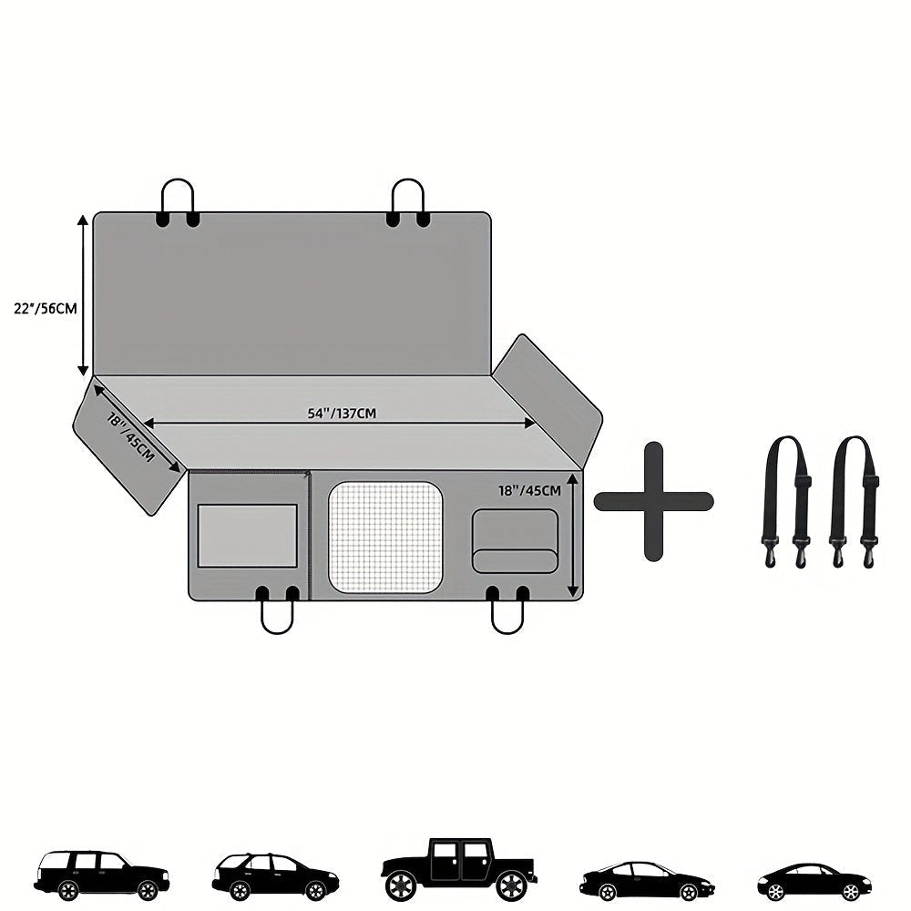 Housse de Siège Voiture pour Chien Imperméable avec Rabats Latéraux