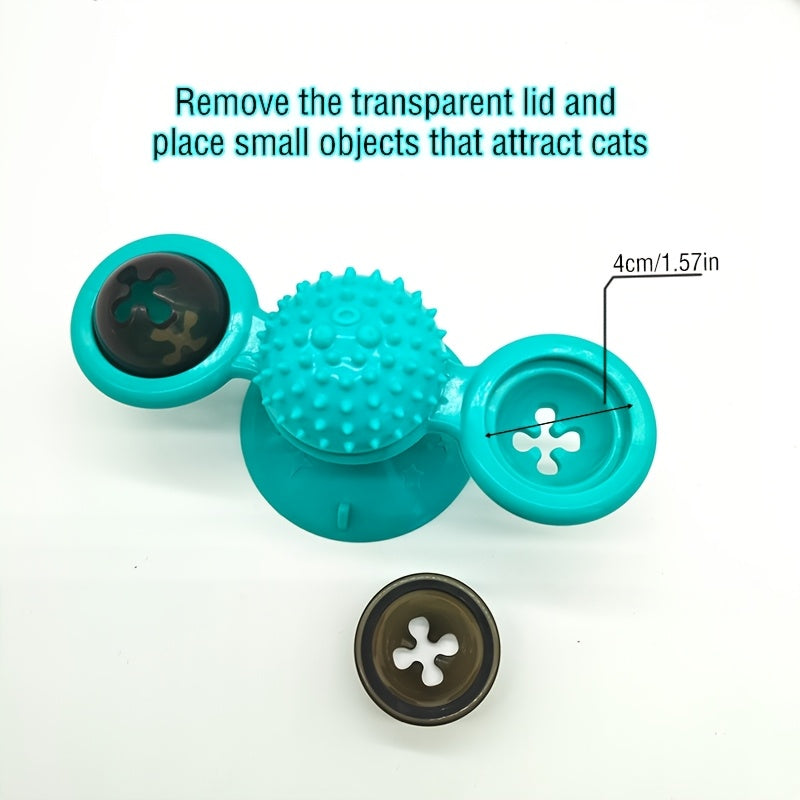 Jouet interactif pour chat en forme de moulin à vent
