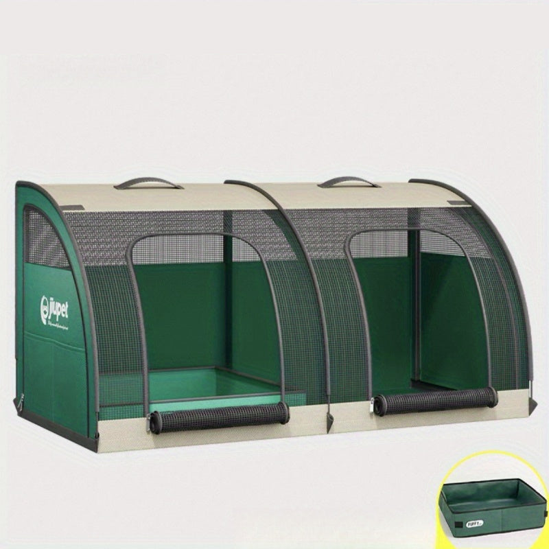 Maison Double Pliable avec Bac à Litière intégré