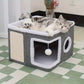 Maison Cube Multifonction pour Chats avec Aire de Jeu