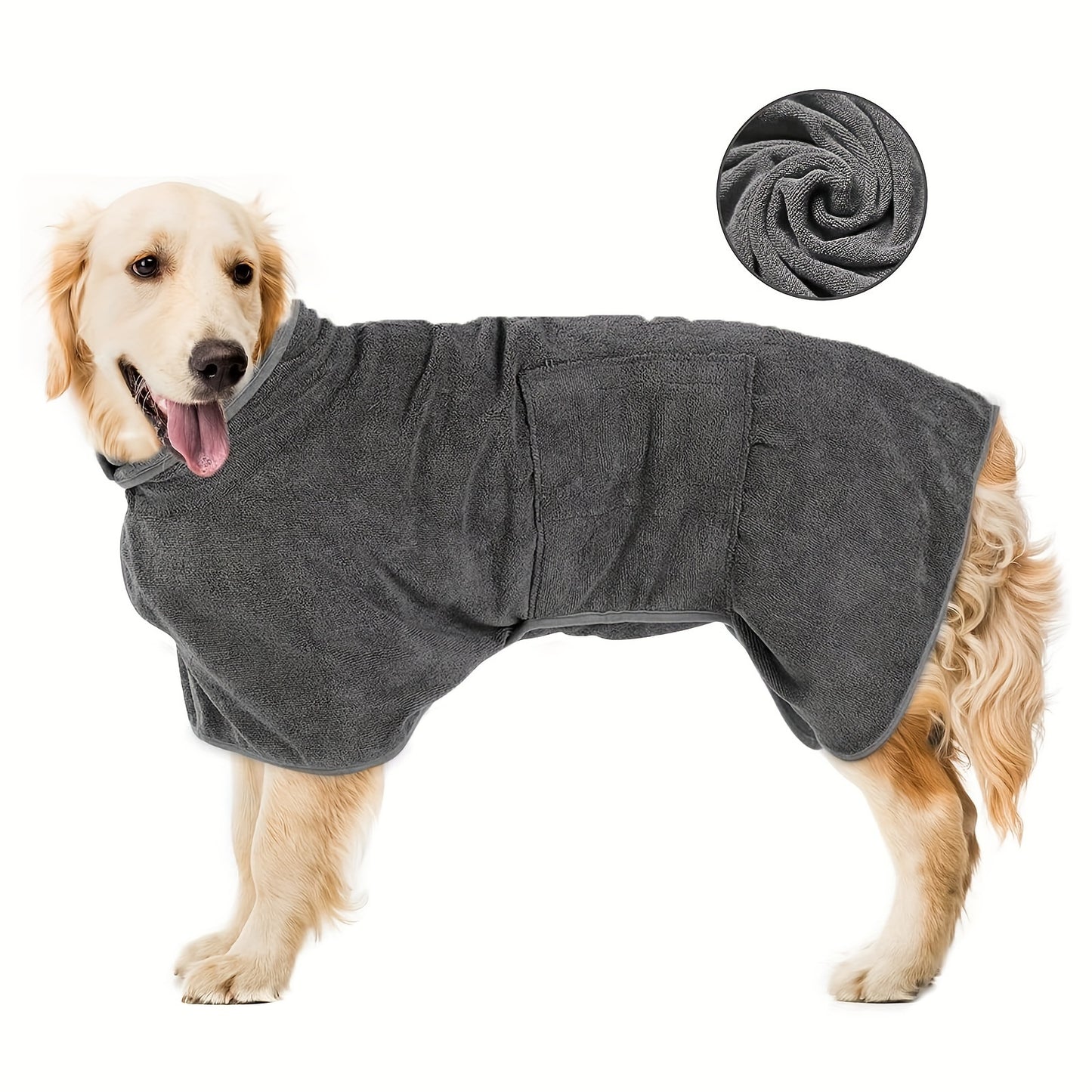 Peignoir Gris Séchage Express pour Chien