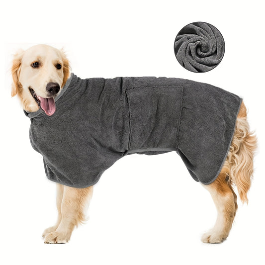 Peignoir Gris Séchage Express pour Chien