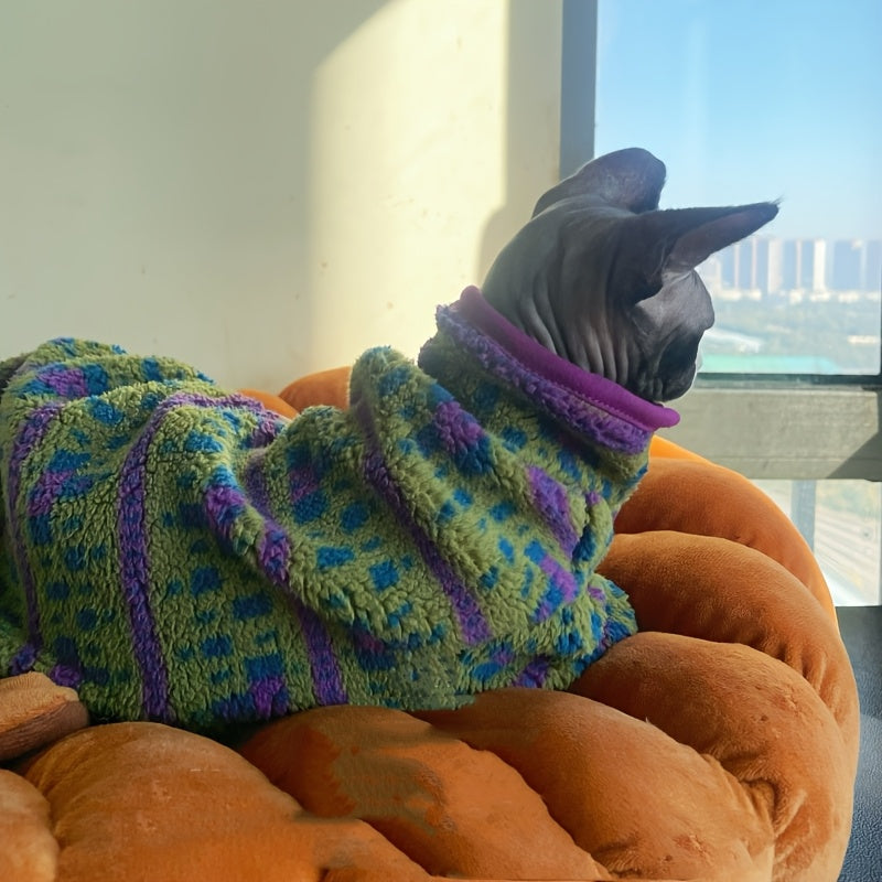 Manteau Zippé en Maille pour Chats – Veste Hivernale