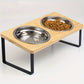 Support Élevé Double ou Triple pour Gamelles – Bois Bambou & Inox