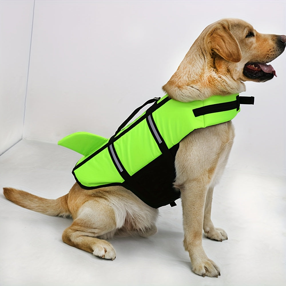 Gilet de Sauvetage Requin Réfléchissant Fluo pour Chiens
