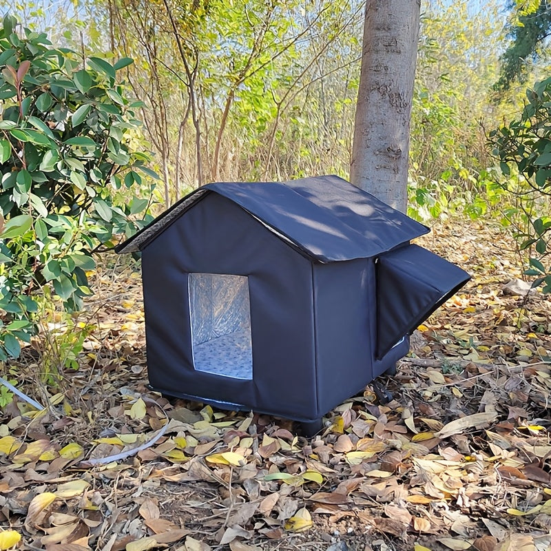 Maison Imperméable Noire pour Chats et Petits Chiens