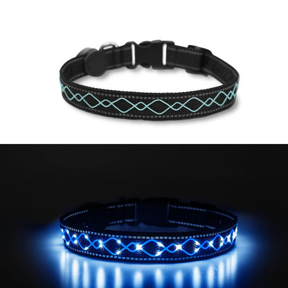 Collier lumineux LED brodé pour Chien