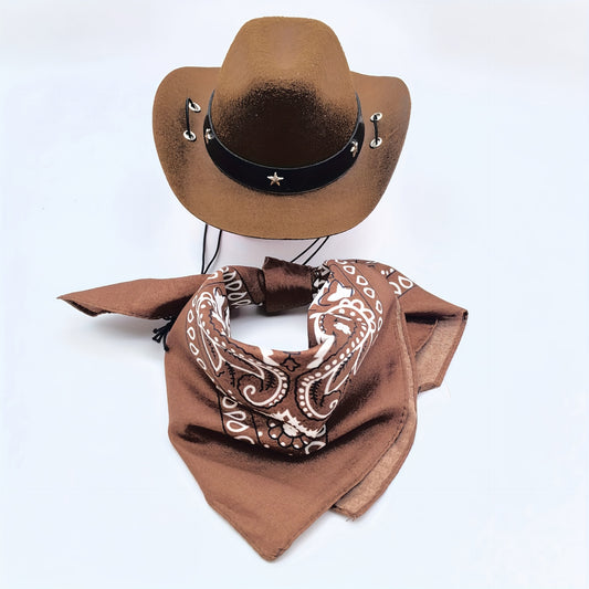 Chapeau et Bandana Western pour Chiens et Chats – Set 2 Pièces