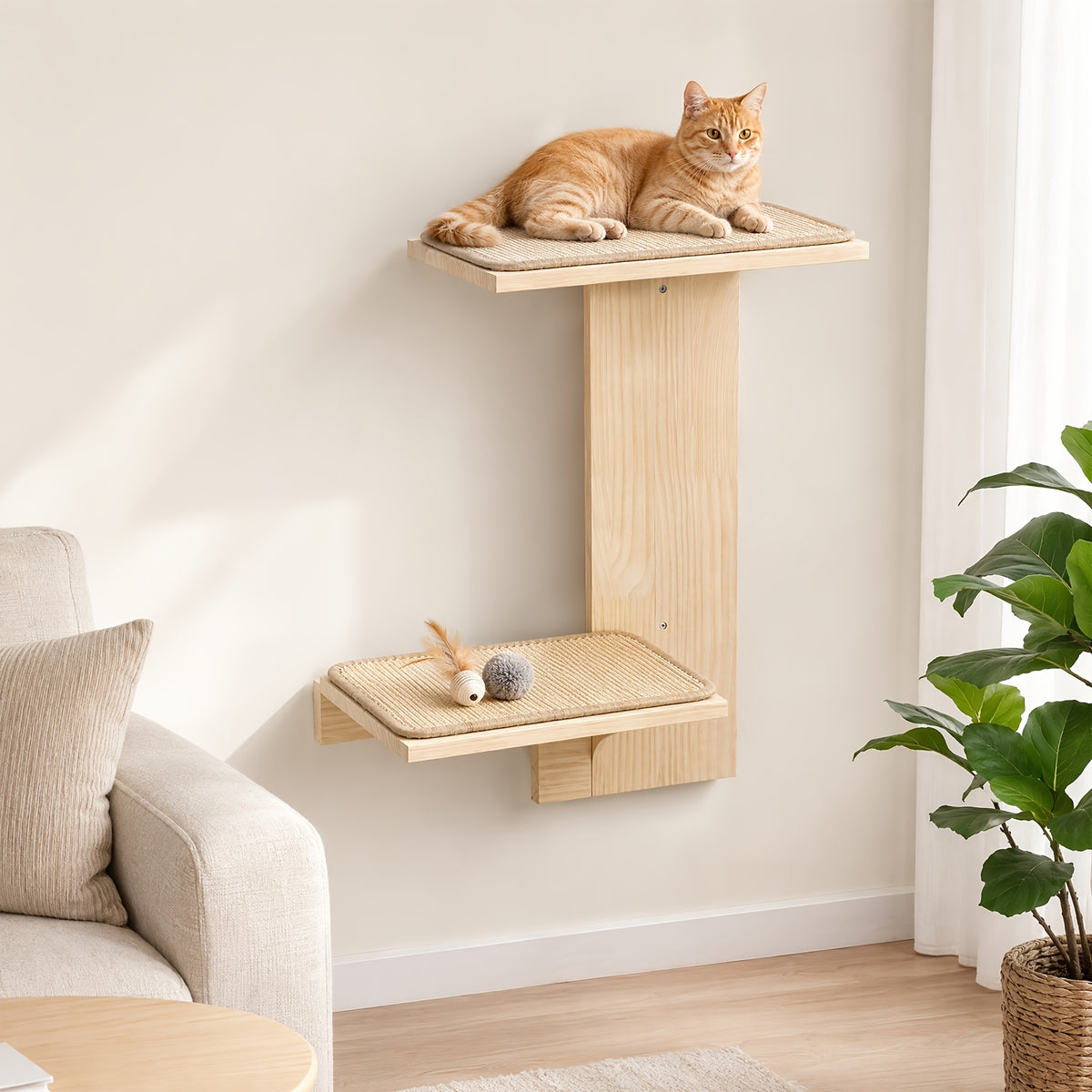 Arbre à chat mural avec poteaux à griffer — image du produit