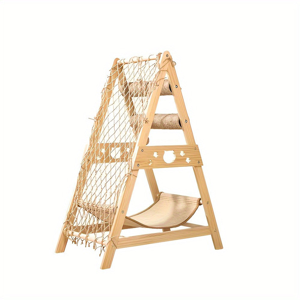 Arbre à chat d'intérieur en bois, visuel complémentaire