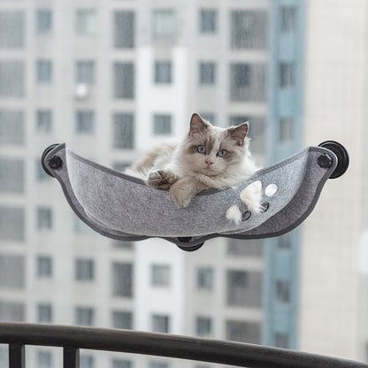 Hamac de Fenêtre en Forme de Croissant pour Chat
