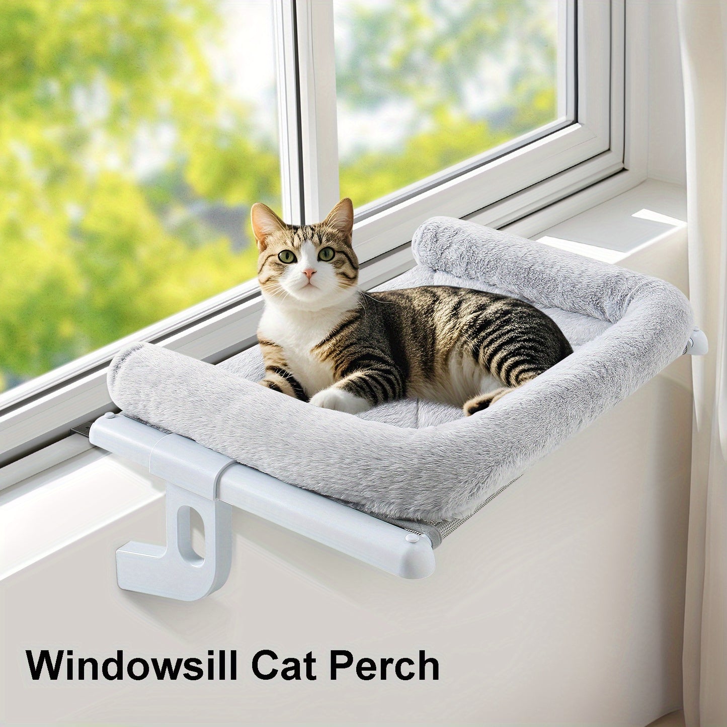 Hamac de Fenêtre ou Radiateur avec Coussin Large pour Chats