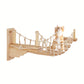 Pont Suspendu Mural pour Chat en Bois avec Cordes