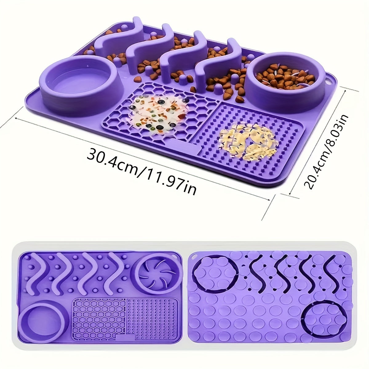 Tapis à Lécher Multifonction avec Bols en Silicone pour Chien