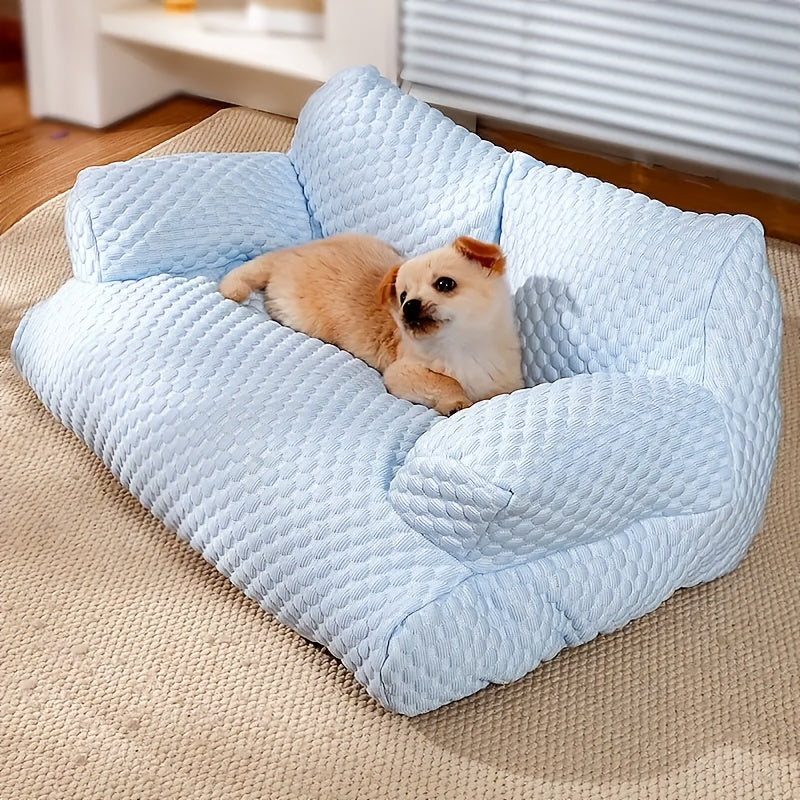 Canapé Vert Rafraîchissant en Tissu pour Chien