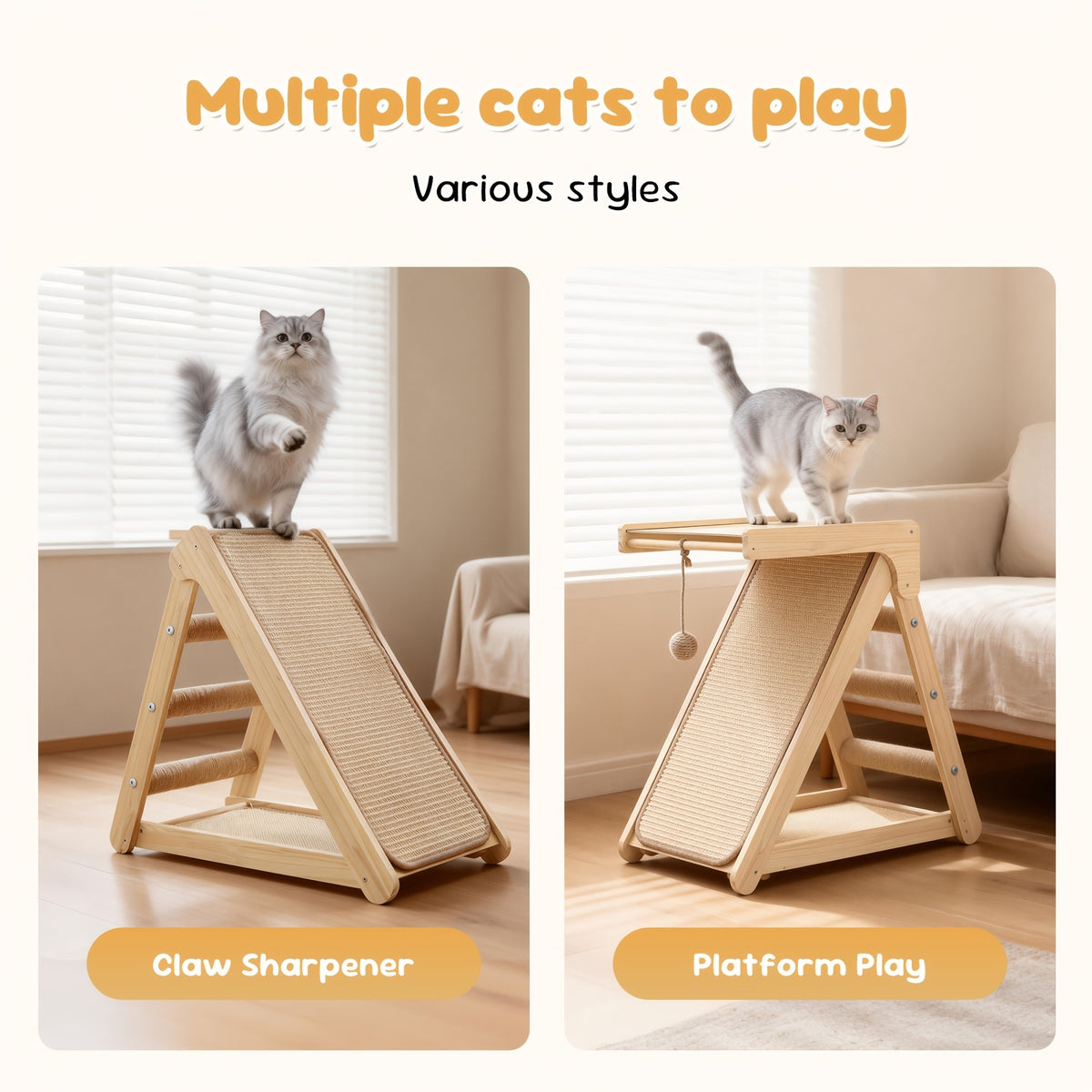 Griffoir pour chat avec plateforme d'escalade, visuel complémentaire