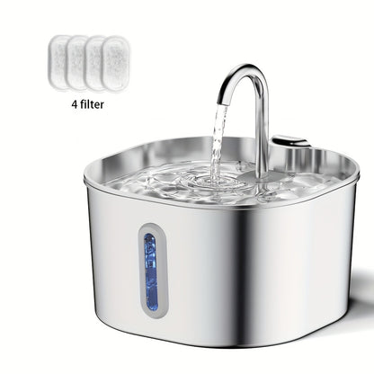 Fontaine 2.2L inox ultra-silencieuse pour chat & petit chien, visuel produit