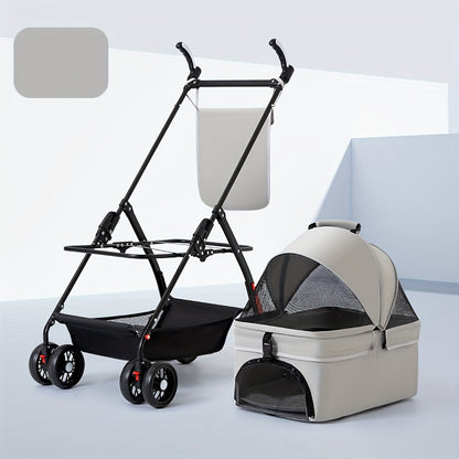 Poussette Pliable avec Panier Détachable pour Animaux