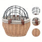 Panier vélo vintage en osier avec grille pour Chien